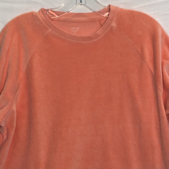 GAP peach velour long sleeve sweatshirt top size small - Picture 3 of 9